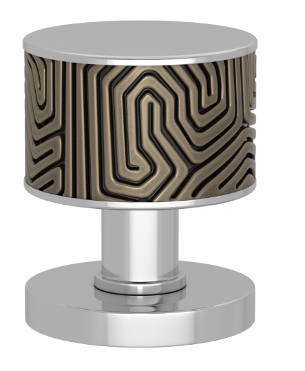 Ручка KNOB TURNSTYLE DESIGNS LABYRINTH RECESS AMALFINE SILVER BRONZE
