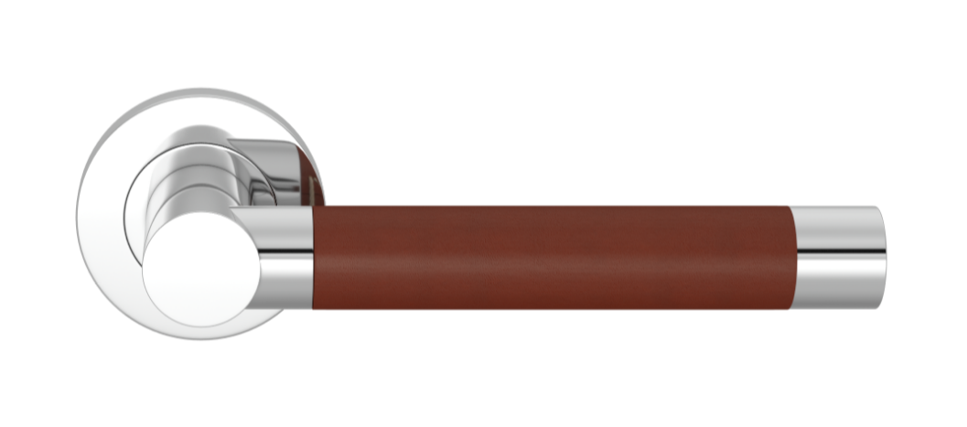 Ручка дверная TURNSTYLE DESIGNS LARGE BARREL STITCH IN RECESS LEATHER CHESTNUT