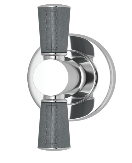 Мебельная ручка TURNSTYLE DESIGNS TUBE STITCH OUT COMBINATION LEATHER SLATE GREY