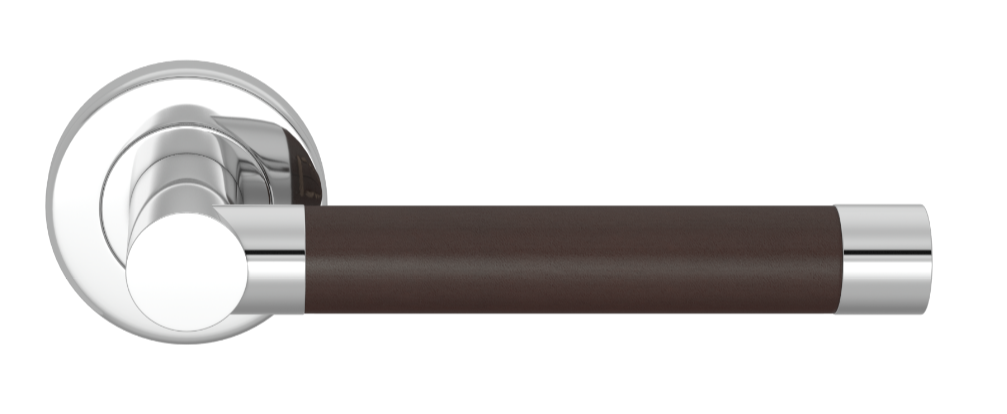 Ручка дверная TURNSTYLE DESIGNS BARREL STITCH IN RECESS LEATHER CHOCOLATE