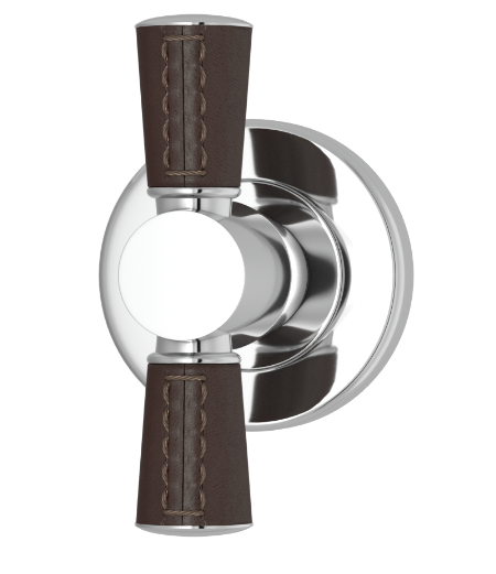 Мебельная ручка TURNSTYLE DESIGNS TUBE STITCH OUT COMBINATION LEATHER CHOCOLATE