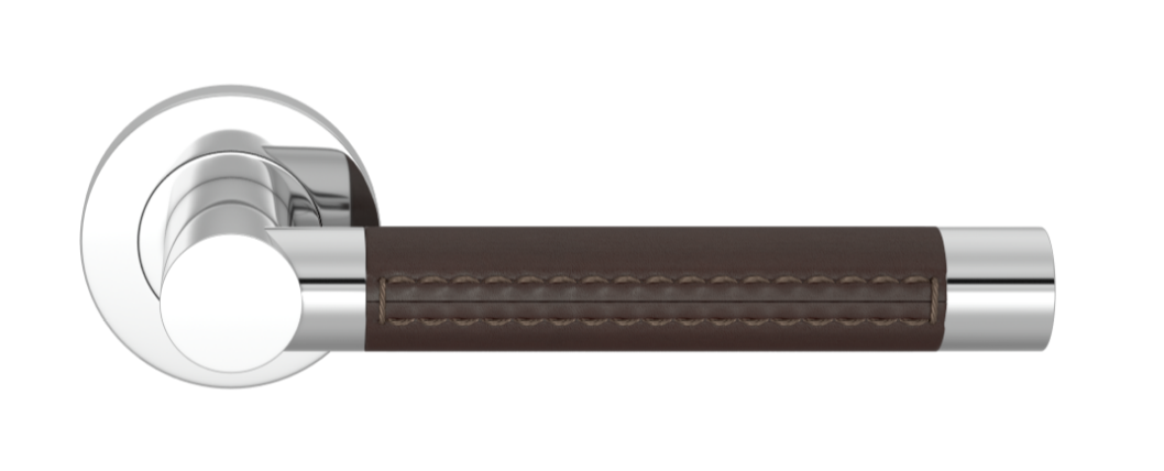 Ручка дверная TURNSTYLE DESIGNS LARGE BARREL STITCH OUT RECESS LEATHER CHOCOLATE