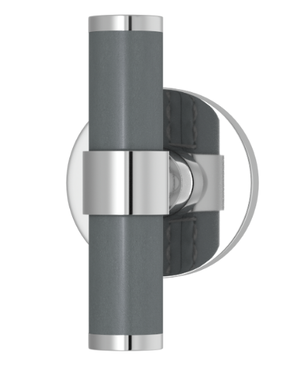 Мебельная ручка TURNSTYLE DESIGNS BARREL STITCH IN STEPPED RECESS LEATHER SLATE GREY