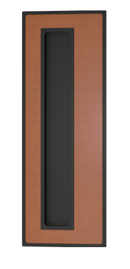 Ручка для раздвижных дверей TURNSTYLE DESIGNS LARGE BORDERED RECESS LEATHER BLACK TAN