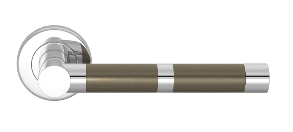 Ручка дверная TURNSTYLE DESIGNS BANDED BARREL RECESS AMALFINE SILVER BRONZE
