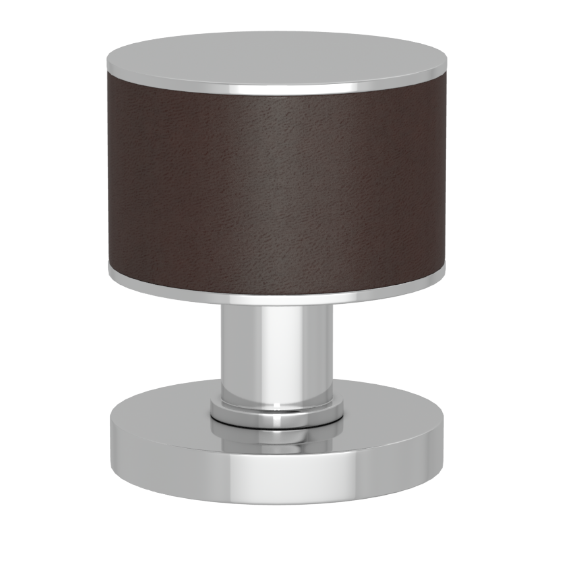 Ручка KNOB TURNSTYLE DESIGNS STACKED BARREL RECESS LEATHER CHOCOLATE