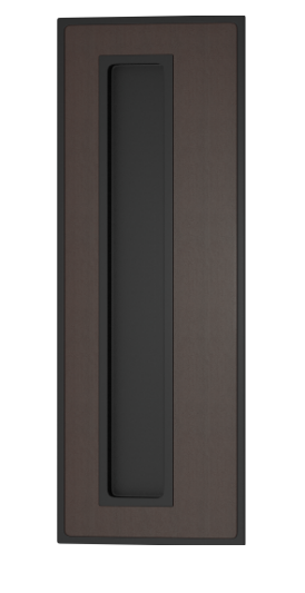 Ручка для раздвижных дверей TURNSTYLE DESIGNS LARGE BORDERED RECESS LEATHER BLACK CHOCOLATE