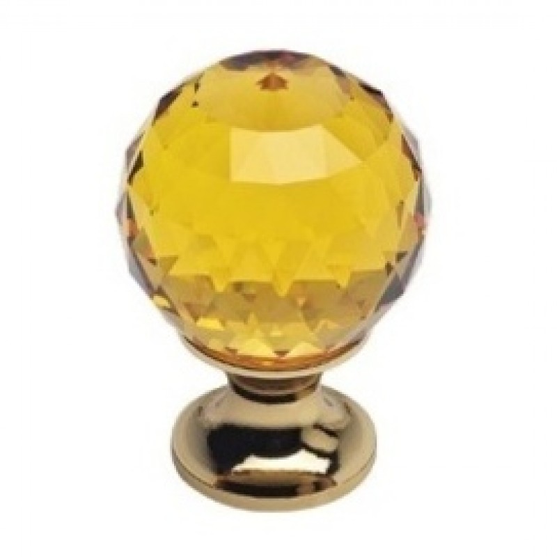 Мебельная ручка LINEA CALI CRYSTAL PB 20mm TOPAZ