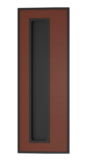 Ручка для раздвижных дверей TURNSTYLE DESIGNS LARGE BORDERED RECESS LEATHER BLACK CHESTNUT