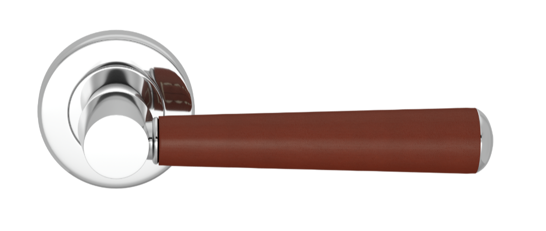 Ручка дверная TURNSTYLE DESIGNS TUBE STITCH IN COMBINATION LEATHER CHESTNUT