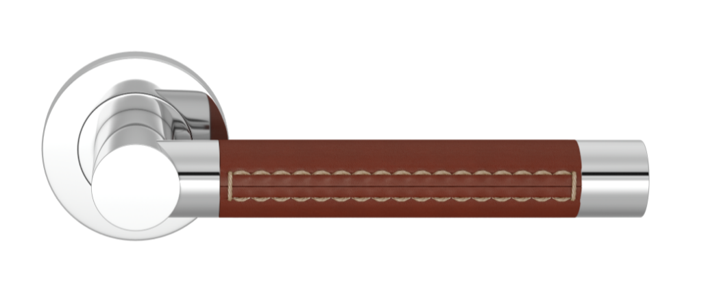 Ручка дверная TURNSTYLE DESIGNS LARGE BARREL STITCH OUT RECESS LEATHER CHESTNUT