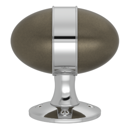 Ручка KNOB TURNSTYLE DESIGNS BANDED EGG COMBINATION AMALFINE SILVER BRONZE