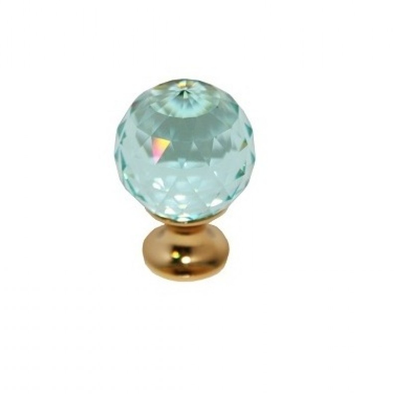 Мебельная ручка LINEA CALI CRYSTAL PB 20mm ANTIK GREEN