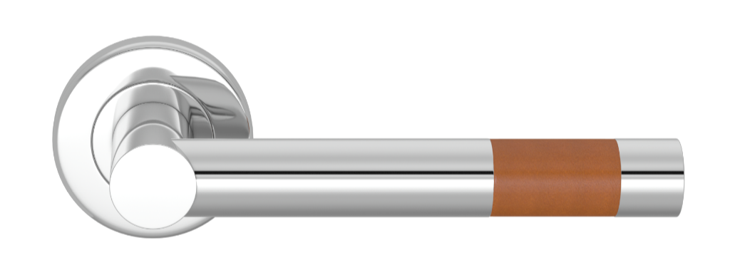 Ручка дверная TURNSTYLE DESIGNS BARREL SHORT STITCH IN RECESS LEATHER TAN