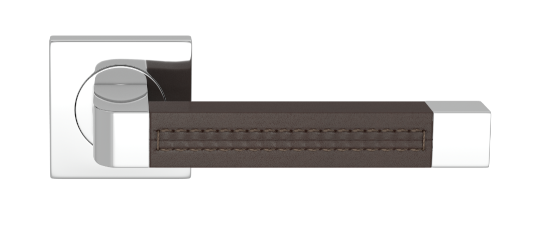 Ручка дверная TURNSTYLE DESIGNS RADIUS SQUARE STITCH OUT RECESS LEATHER CHOCOLATE