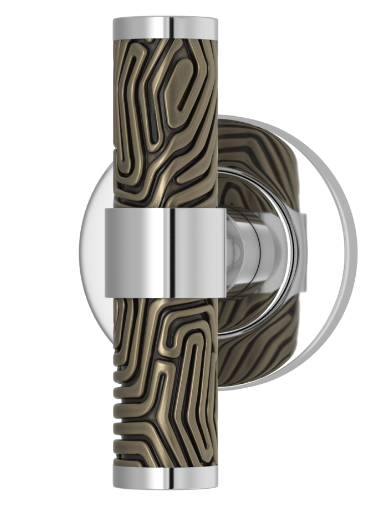 Мебельная ручка TURNSTYLE DESIGNS LABYRINTH STEPPED RECESS AMALFINE SILVER BRONZE