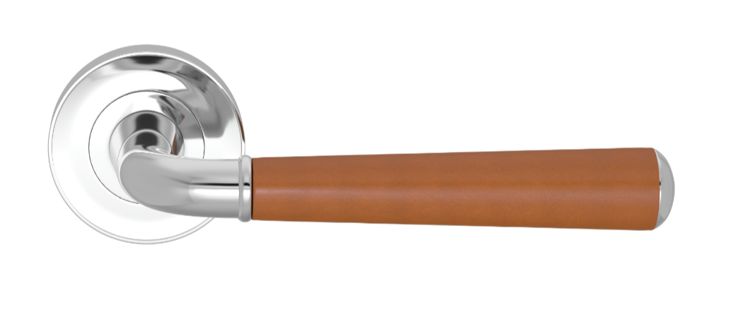 Ручка дверная TURNSTYLE DESIGNS TUBE STITCH IN GOOSE NECK COMBINATION LEATHER TAN
