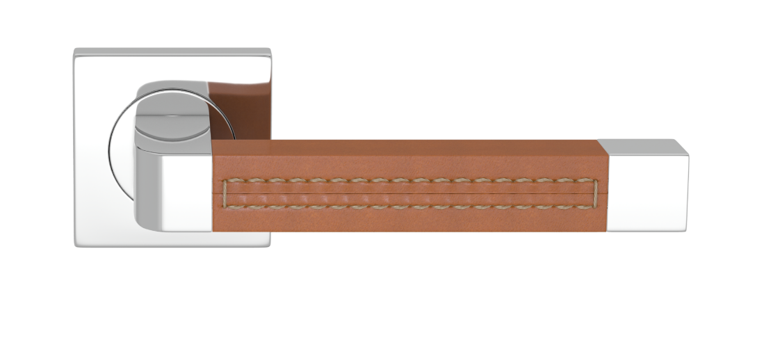 Ручка дверная TURNSTYLE DESIGNS RADIUS SQUARE STITCH OUT RECESS LEATHER TAN