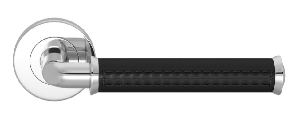 Ручка дверная TURNSTYLE DESIGNS BONNEVILLE STITCH OUT PIPE RECESS LEATHER BLACK