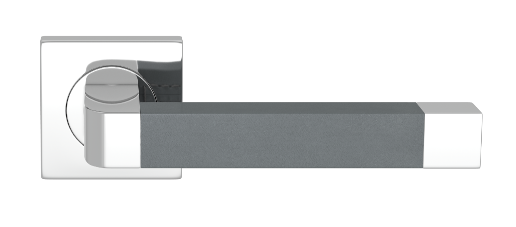 Ручка дверная TURNSTYLE DESIGNS RADIUS SQUARE STITCH IN RECESS LEATHER SLATE GREY