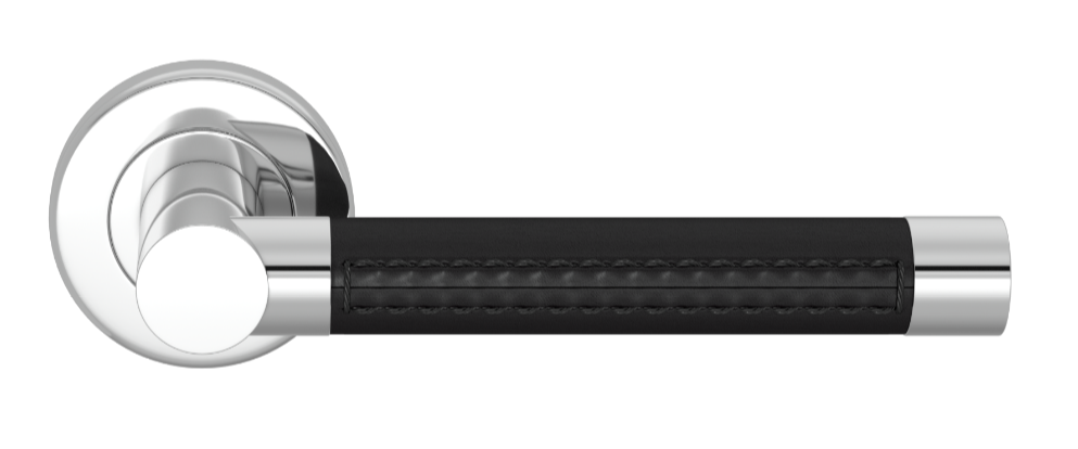 Ручка дверная TURNSTYLE DESIGNS BARREL STITCH OUT RECESS LEATHER BLACK