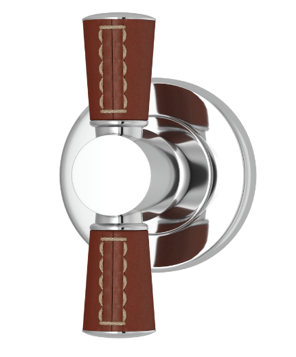 Мебельная ручка TURNSTYLE DESIGNS TUBE STITCH OUT COMBINATION LEATHER CHESTNUT