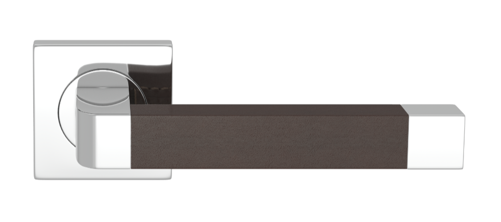 Ручка дверная TURNSTYLE DESIGNS RADIUS SQUARE STITCH IN RECESS LEATHER CHOCOLATE
