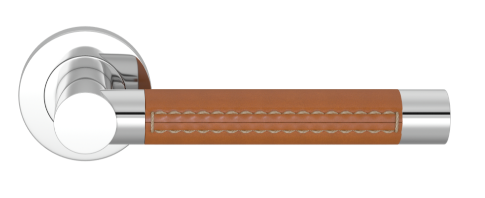 Ручка дверная TURNSTYLE DESIGNS LARGE BARREL STITCH OUT RECESS LEATHER TAN