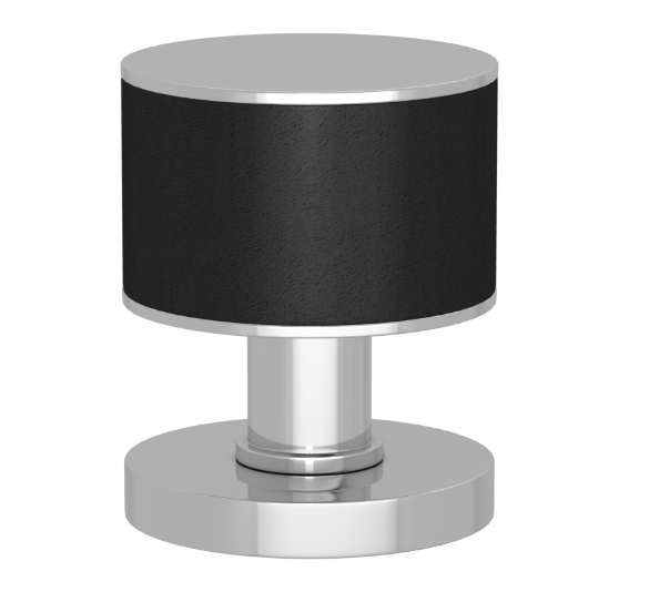 Ручка KNOB TURNSTYLE DESIGNS STACKED BARREL RECESS LEATHER BLACK
