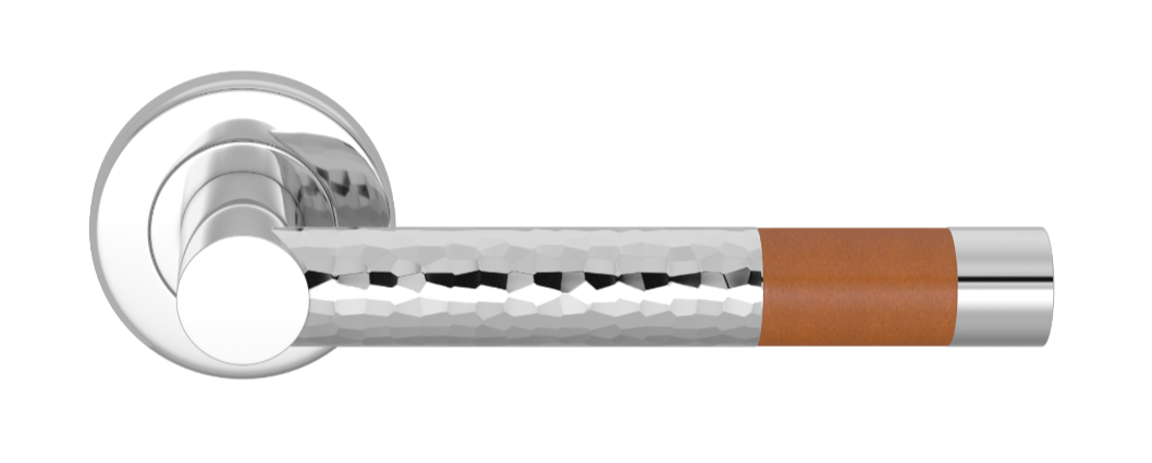 Ручка дверная TURNSTYLE DESIGNS BARREL SHORT STITCH IN RECESS LEATHER HAMMERED TAN
