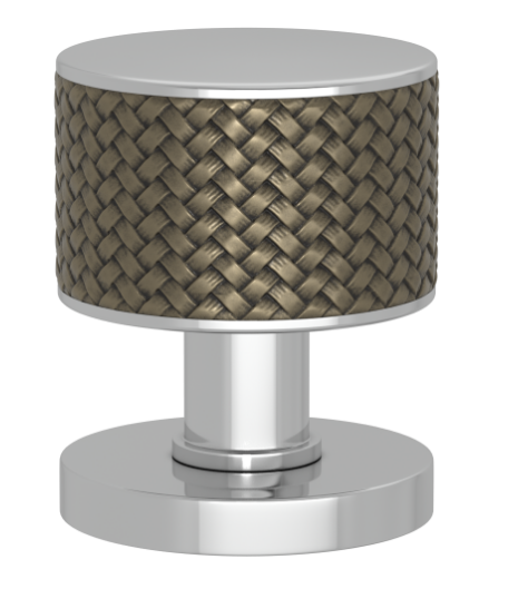 Ручка KNOB TURNSTYLE DESIGNS STACKED WOVEN RECESS AMALFINE SILVER BRONZE
