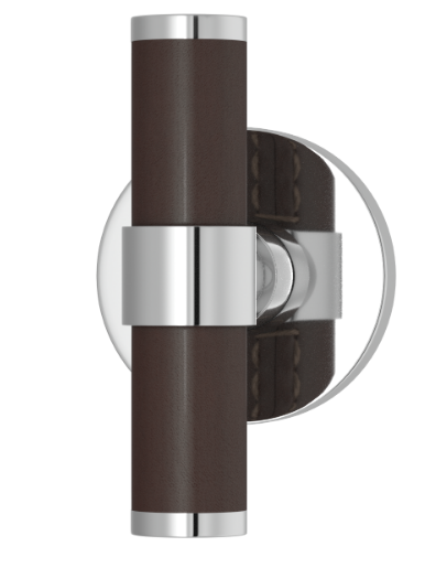 Мебельная ручка TURNSTYLE DESIGNS BARREL STITCH IN STEPPED RECESS LEATHER CHOCOLATE