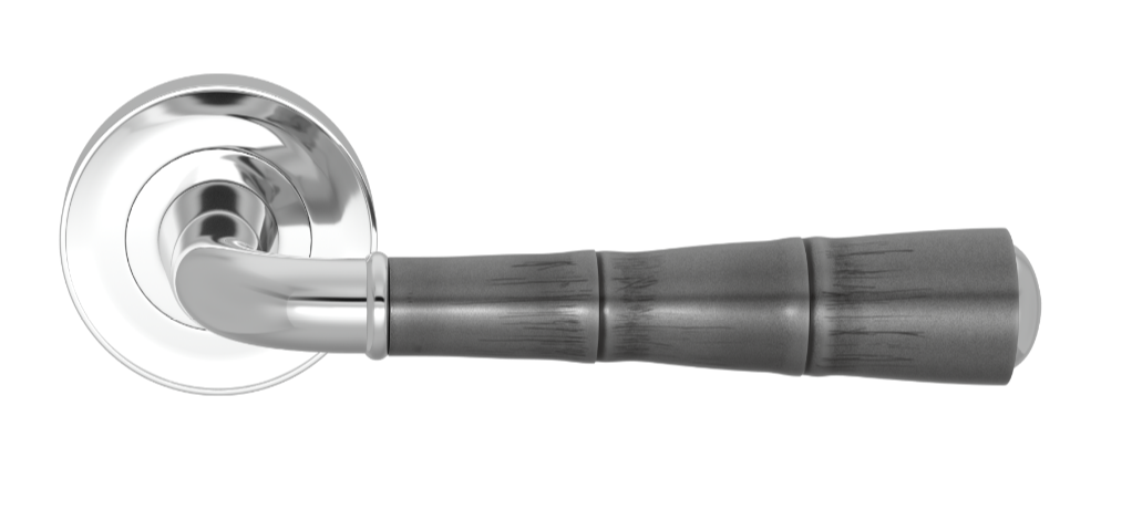 Ручка дверная TURNSTYLE DESIGNS BAMBOO GOOSE NECK COMBINATION AMALFINE ALUPEWT