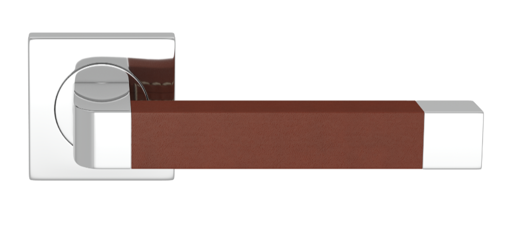 Ручка дверная TURNSTYLE DESIGNS RADIUS SQUARE STITCH IN RECESS LEATHER CHESTNUT