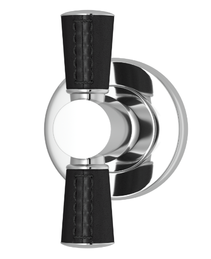 Мебельная ручка TURNSTYLE DESIGNS TUBE STITCH OUT COMBINATION LEATHER BLACK