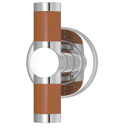 Мебельная ручка TURNSTYLE DESIGNS BARREL STITCH IN RECESS LEATHER TAN