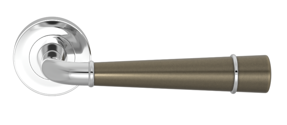 Ручка дверная TURNSTYLE DESIGNS FLUTE GOOSE NECK COMBINATION AMALFINE SILVER BRONZE