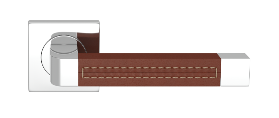 Ручка дверная TURNSTYLE DESIGNS RADIUS SQUARE STITCH OUT RECESS LEATHER CHESTNUT