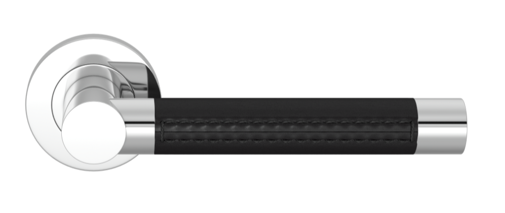 Ручка дверная TURNSTYLE DESIGNS LARGE BARREL STITCH OUT RECESS LEATHER BLACK