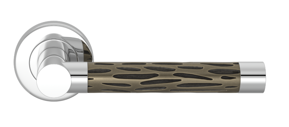 Ручка дверная TURNSTYLE DESIGNS ROUGH CUT RECESS AMALFINE SILVER BRONZE