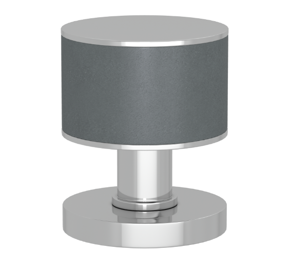 Ручка KNOB TURNSTYLE DESIGNS STACKED BARREL RECESS LEATHER SLATE GREY