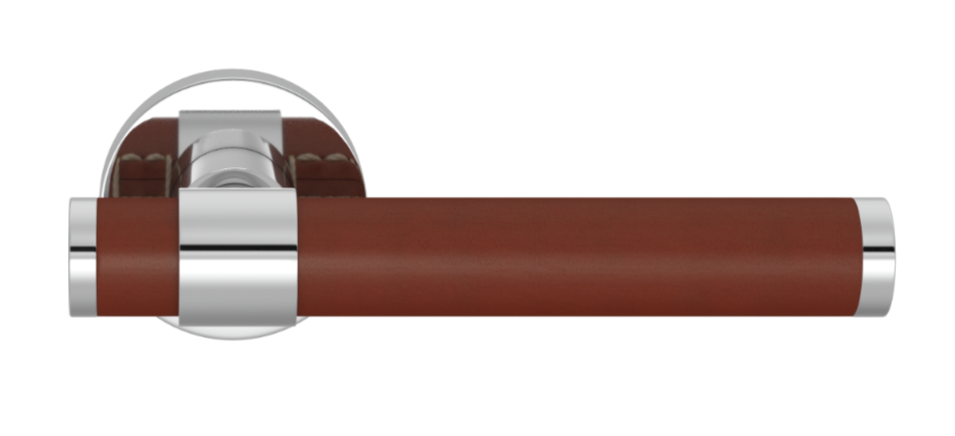 Ручка дверная TURNSTYLE DESIGNS BARREL STITCH IN STEPPED RECESS LEATHER CHESTNUT