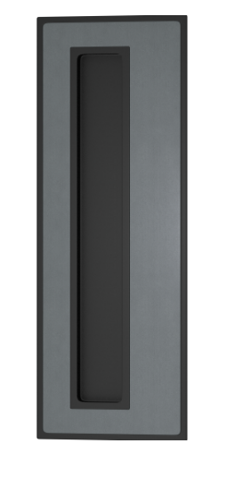 Ручка для раздвижных дверей TURNSTYLE DESIGNS LARGE BORDERED RECESS LEATHER BLACK SLATE GREY