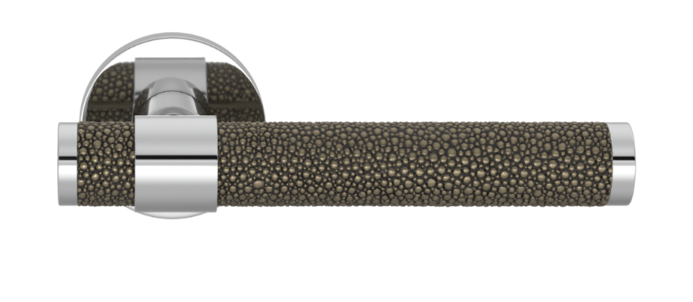 Ручка дверная TURNSTYLE DESIGNS SHAGREEN STEPPED RECESS AMALFINE SILVER BRONZE