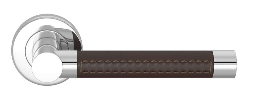 Ручка дверная TURNSTYLE DESIGNS BARREL STITCH OUT RECESS LEATHER CHOCOLATE