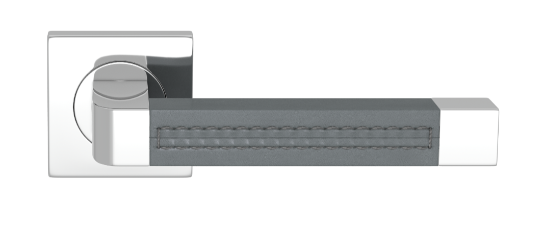 Ручка дверная TURNSTYLE DESIGNS RADIUS SQUARE STITCH OUT RECESS LEATHER SLATE GREY