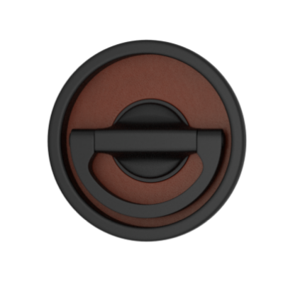 Ручка для раздвижных дверей TURNSTYLE DESIGNS ROUND REVOLVING RECESS LEATHER ATTACHE COGNAC