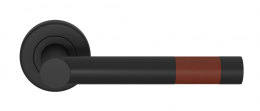 Ручка дверная TURNSTYLE DESIGNS BARREL SHORT STITCH IN RECESS LEATHER CHESTNUT