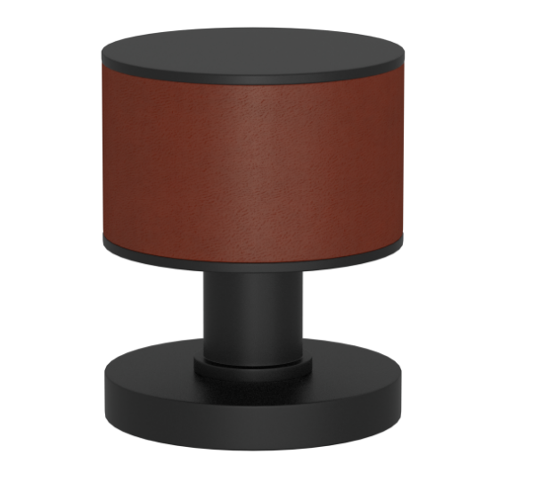 Ручка KNOB TURNSTYLE DESIGNS STACKED BARREL RECESS LEATHER CHESTNUT (matt black)