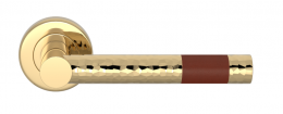 Ручка дверная TURNSTYLE DESIGNS BARREL SHORT STITCH IN RECESS LEATHER HAMMERED CHESTNUT